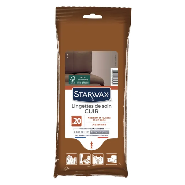 starwax-lingettes-de-soin-cuir-lanoline-x20 image 1