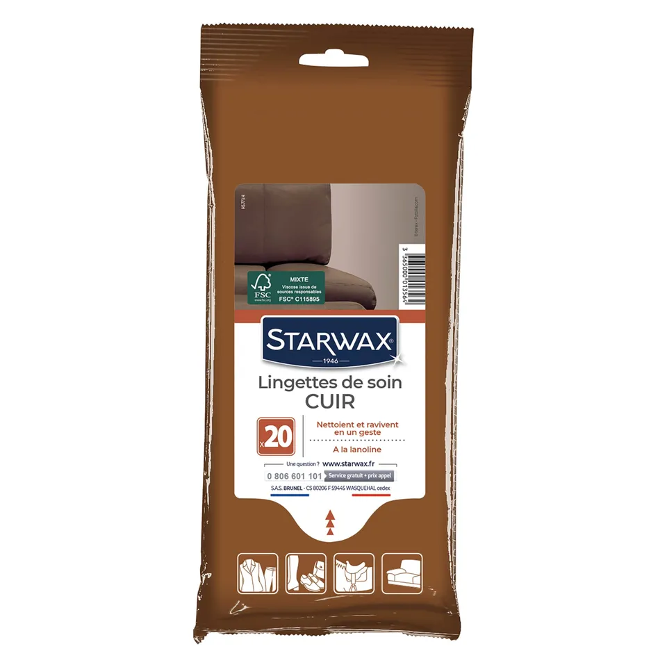 starwax-lingettes-de-soin-cuir-lanoline-x20 image 1