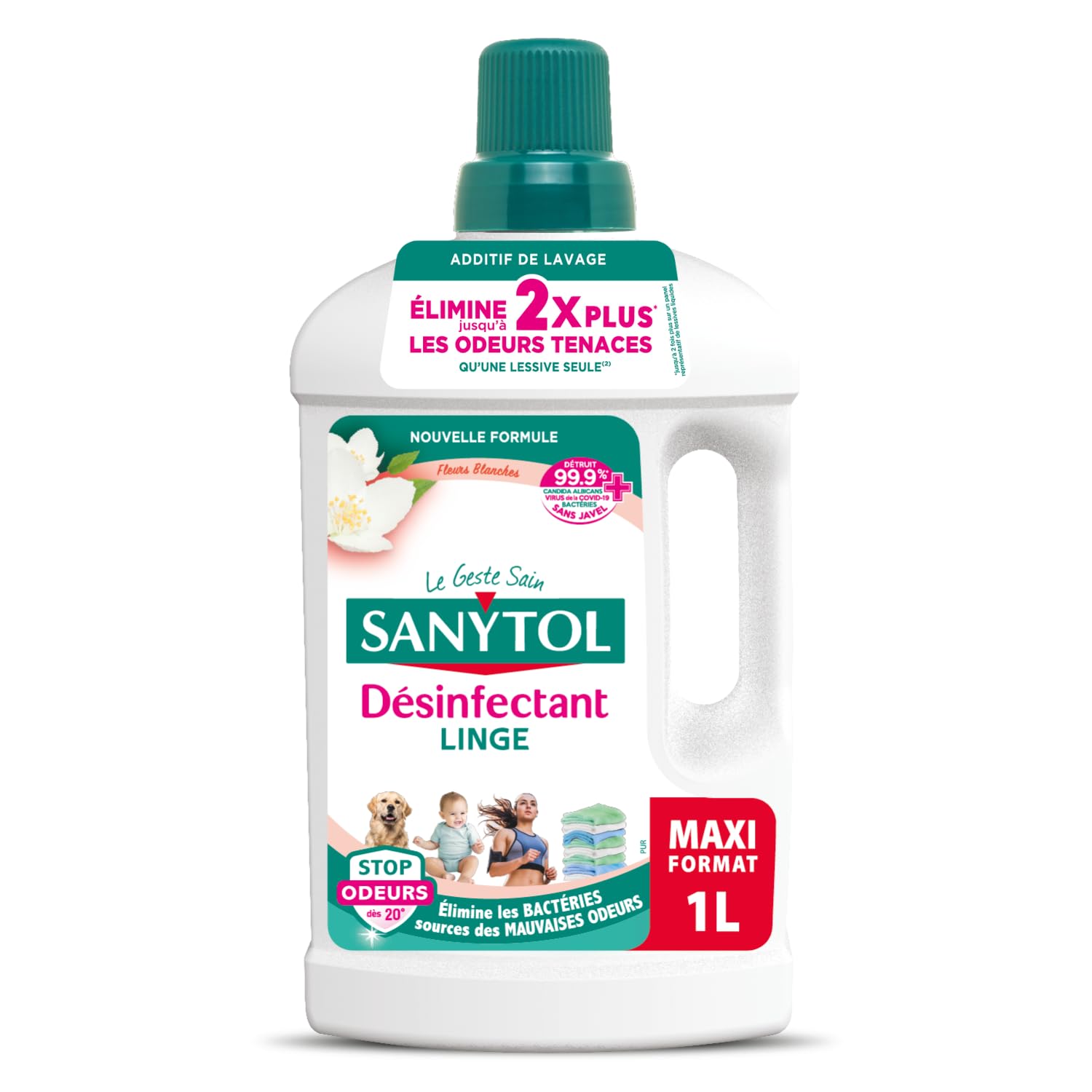 sanytol-stop-odeurs-d-sinfectant-linge-fleurs-blanches-4-x-1l image 2