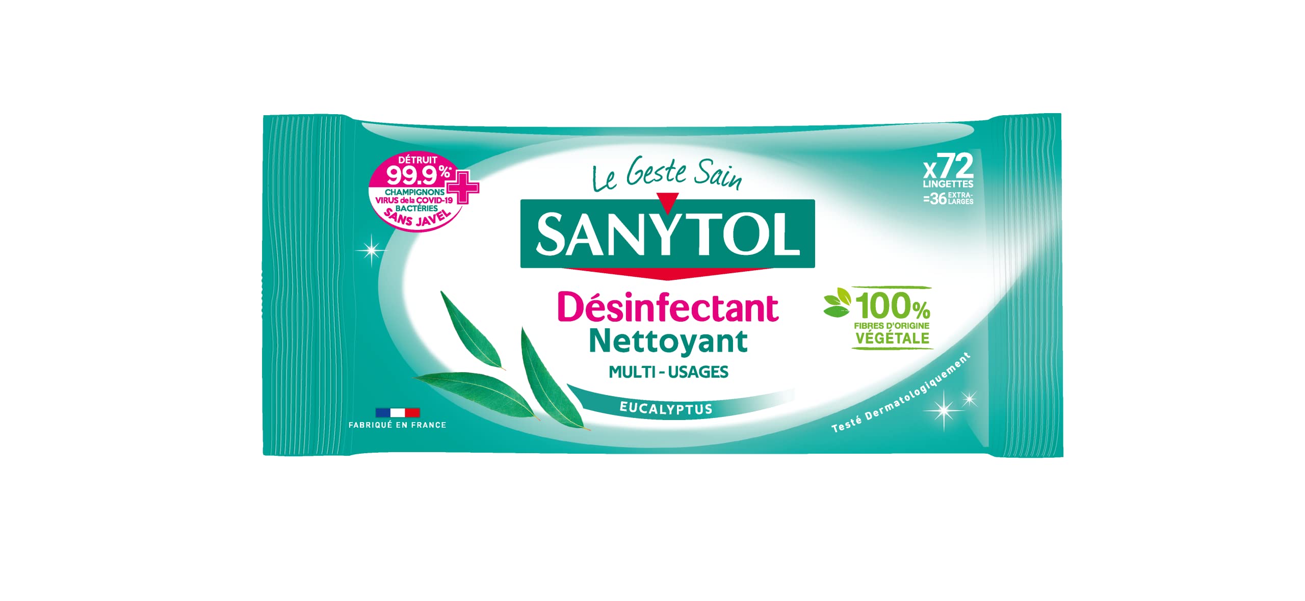 sanytol-lingettes-d-sinfectantes-multi-usages-eucalyptus-x72 image 2