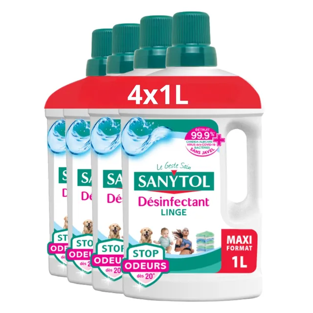 sanytol-stop-odeurs-d-sinfectant-linge-fra-cheur-active-1l-lot-de-4 image 1