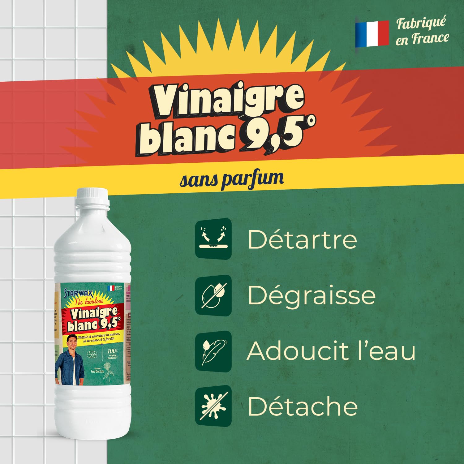 starwax-fabulous-vinaigre-blanc-m-nager-9-5-sans-parfum-1l image 2