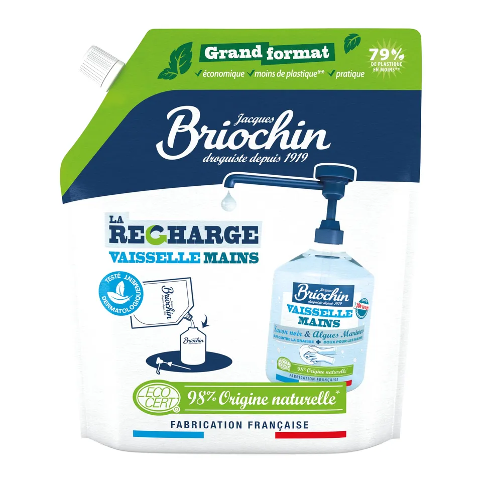 le-briochin-recharge-vaisselle-mains-savon-noir-et-algues-marines-900-ml image 1
