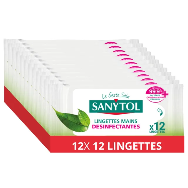 sanytol-lingettes-d-sinfectantes-mains-th-vert-x-12-paquets image 1