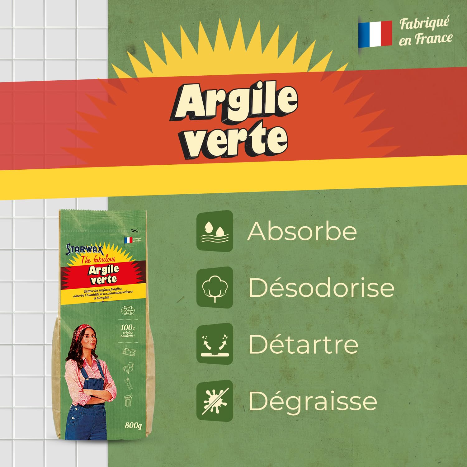 starwax-the-fabulous-argile-verte-800g-surfaces-fragiles image 2