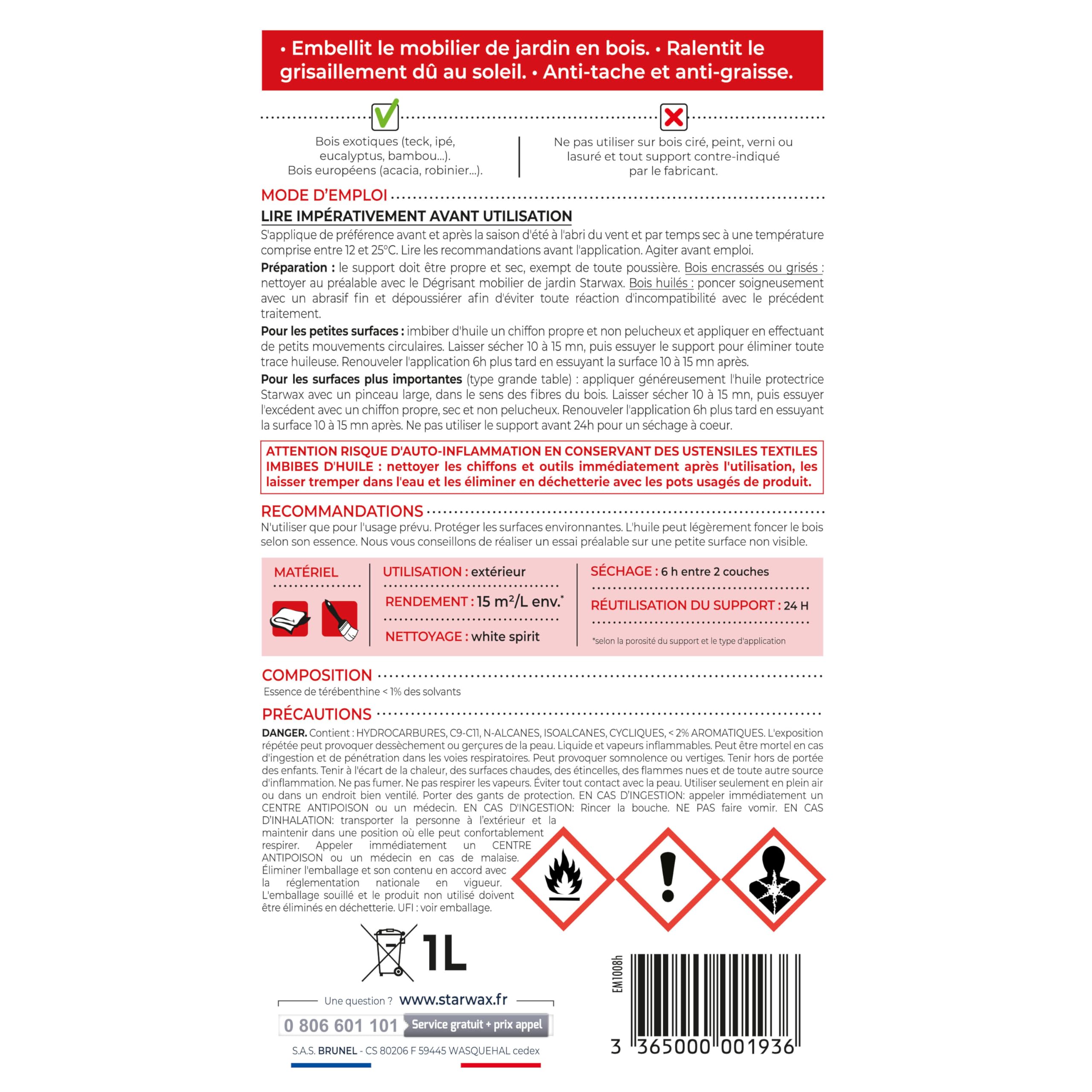 starwax-huile-haute-protection-mobilier-de-jardin-en-bois-1l image 2