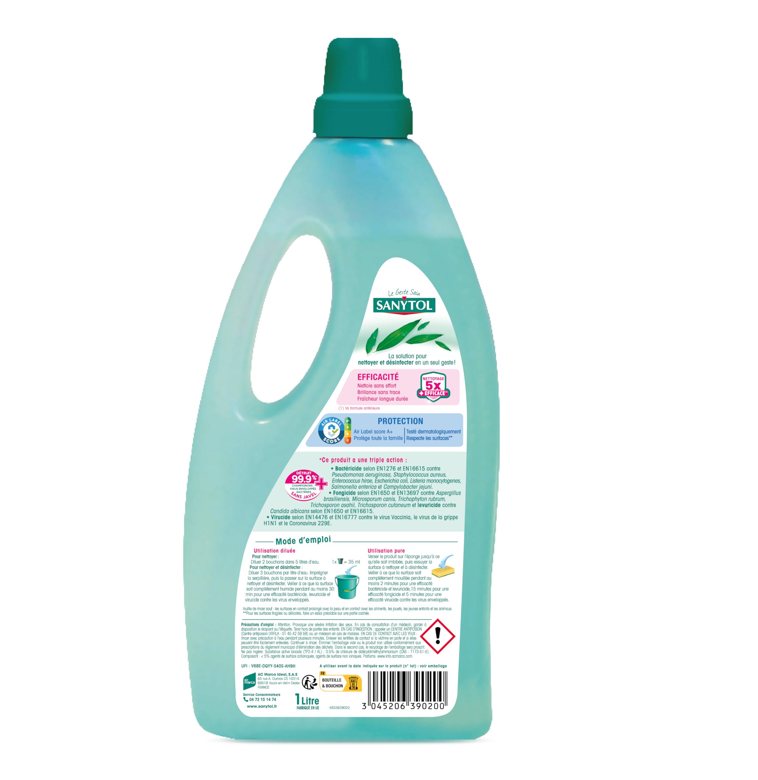 sanytol-d-sinfectant-nettoyant-multi-surfaces-eucalyptus-1l-lot-de-4 image 3