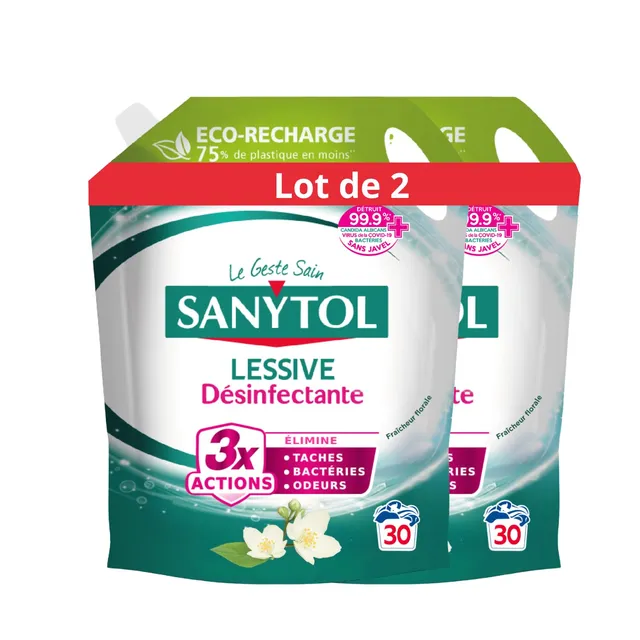 sanytol-recharge-lessive-d-sinfectante-fra-cheur-florale-2x1-5l image 1