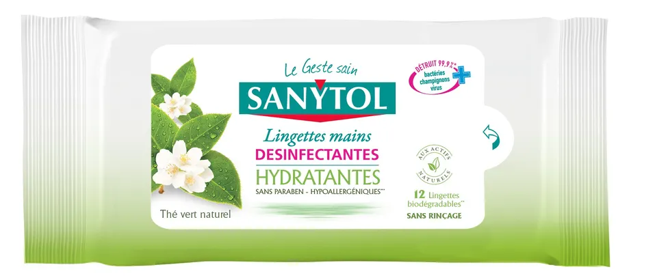 sanytol-lingettes-d-sinfectantes-mains-th-vert-x12-lot-de-4 image 1