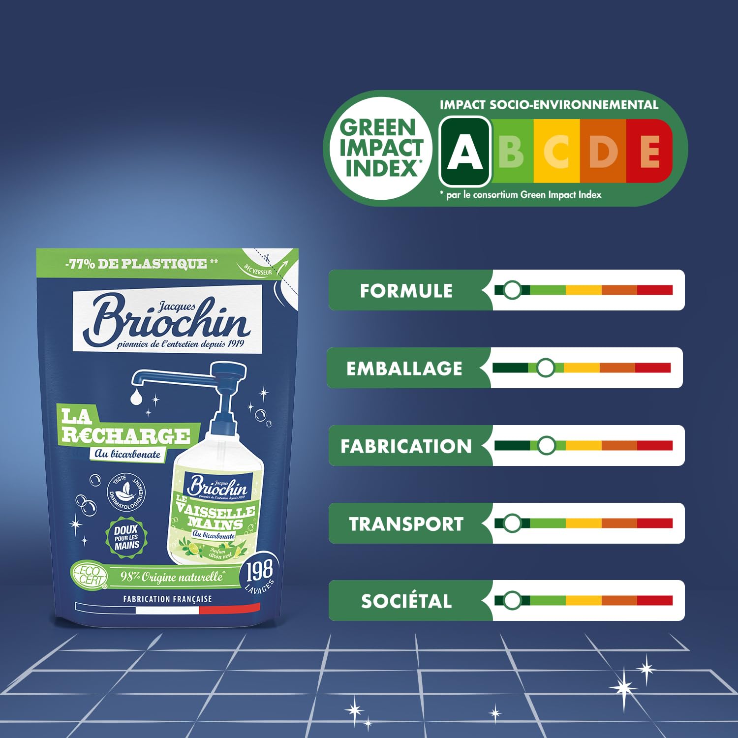 le-briochin-recharge-liquide-vaisselle-et-mains-bicarbonate-450ml image 2