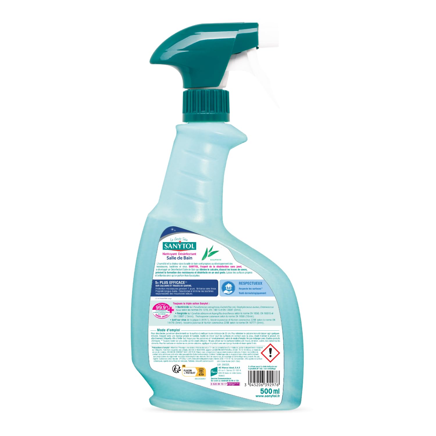sanytol-d-sinfectant-ultra-d-tartrant-salle-de-bain-500ml-x4 image 3