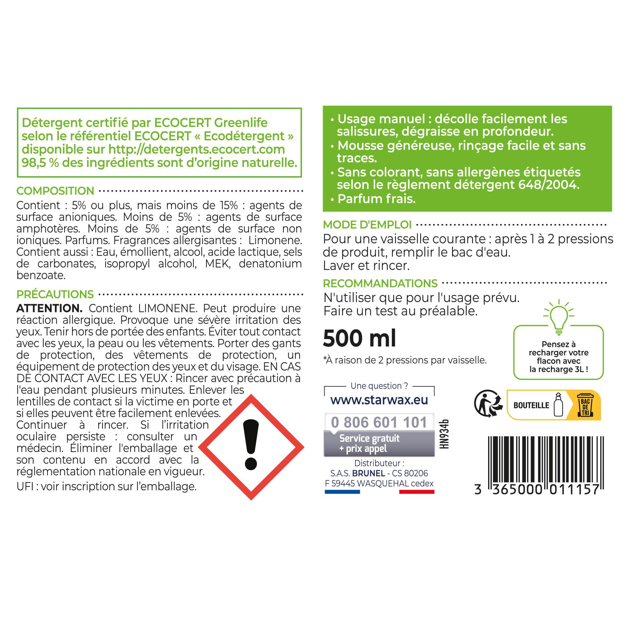 starwax-soluvert-liquide-vaisselle-concentr-500-ml image 2