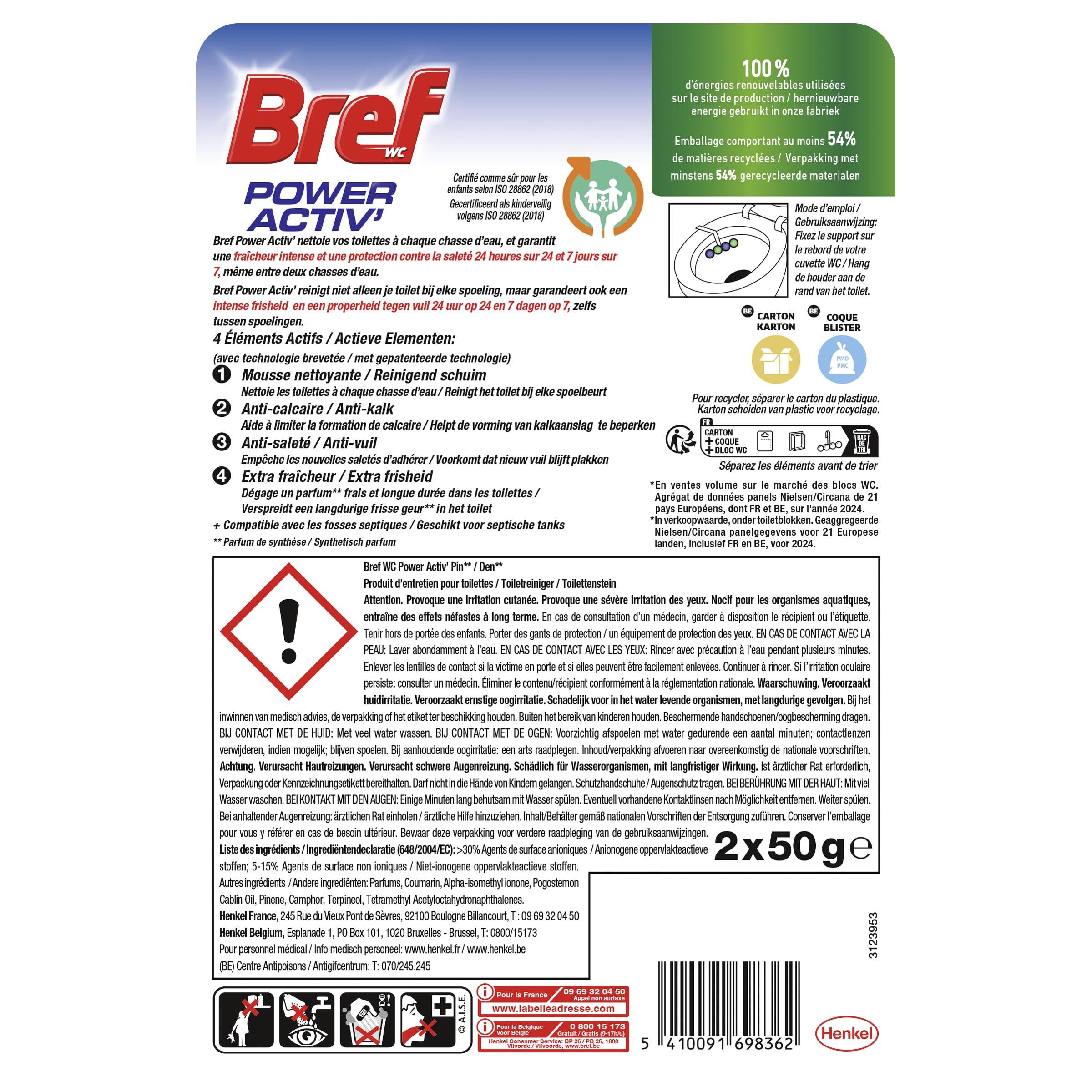 bref-wc-power-activ-pin-bloc-wc-2x50g-fra-cheur-pin-anti-calcaire image 2