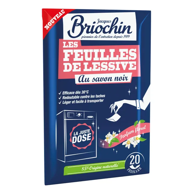 briochin-feuilles-de-lessive-au-savon-noir-20-lavages image 1