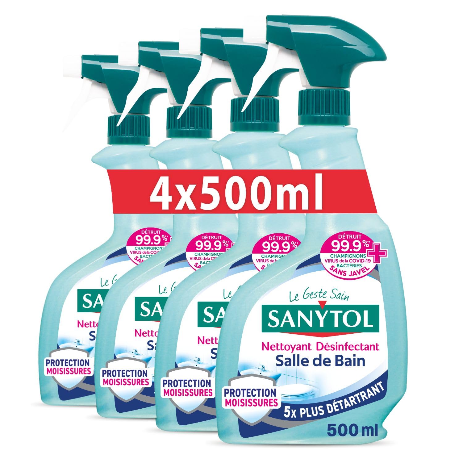 sanytol-d-sinfectant-ultra-d-tartrant-salle-de-bain-500ml-x4 image 1