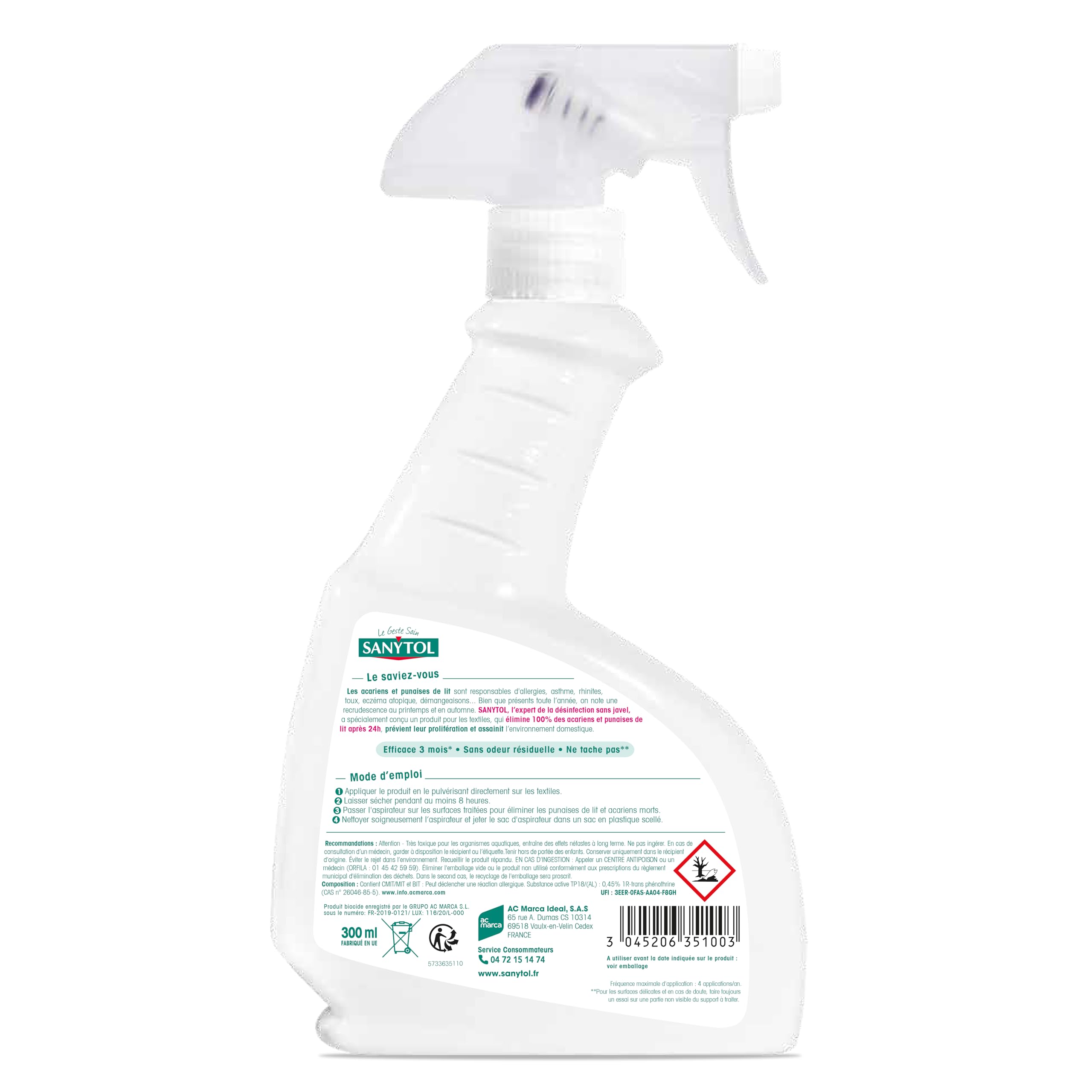 sanytol-d-sinfectant-anti-acariens-punaises-de-lit-et-puces-4-x-300ml image 3
