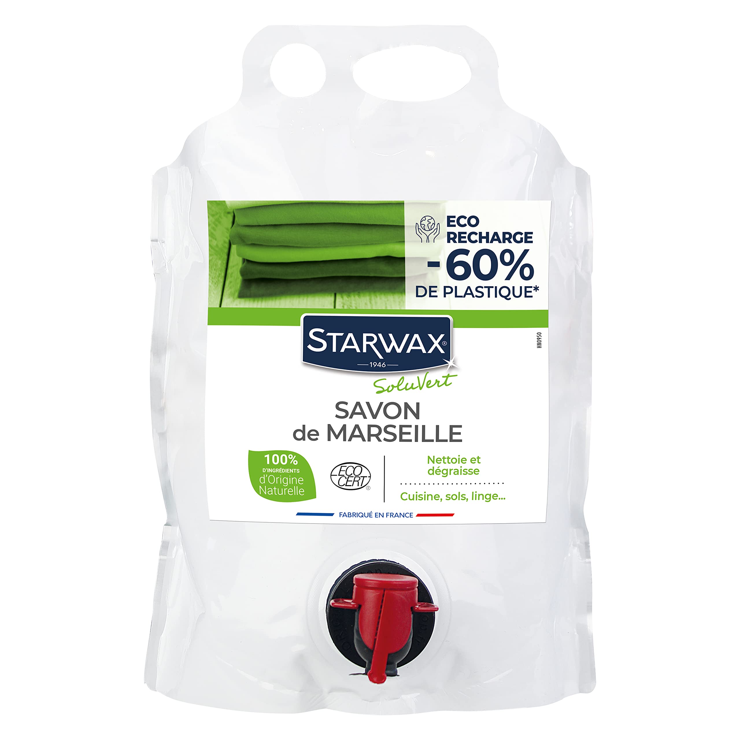 starwax-soluvert-savon-de-marseille-liquide-co-recharge-3-l image 1