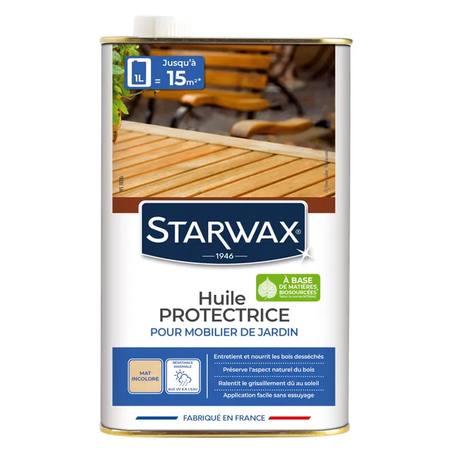 starwax-huile-protectrice-mobilier-de-jardin-1l-incolore image 1