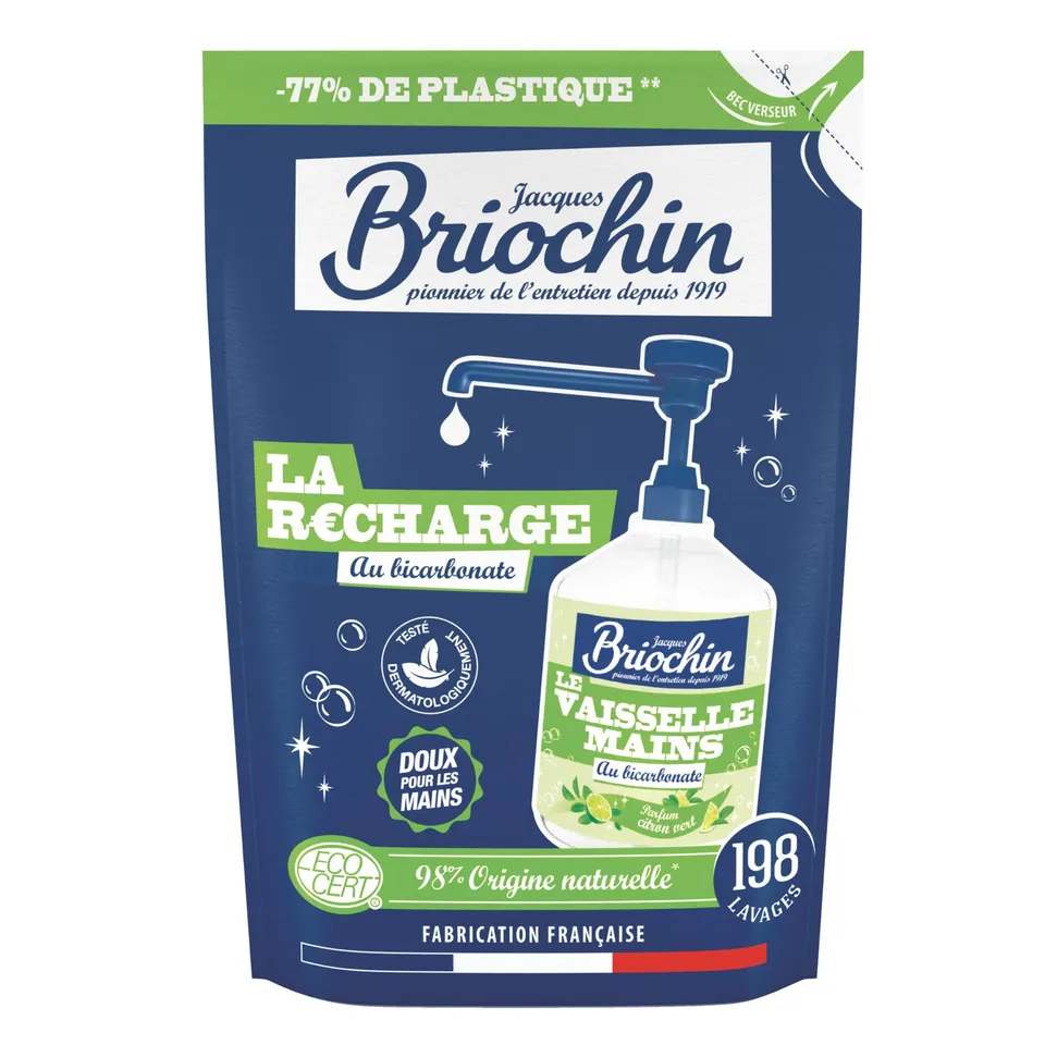 le-briochin-recharge-liquide-vaisselle-et-mains-bicarbonate-450ml image 1