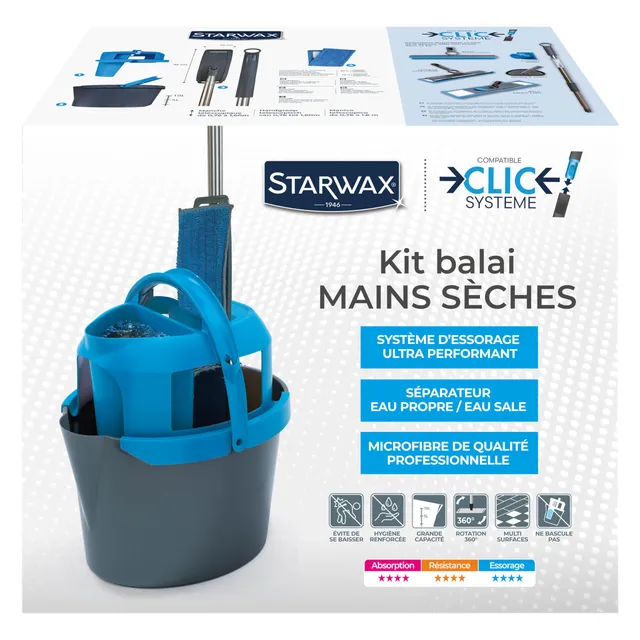 starwax-kit-balai-mains-s-ches-clic-syst-me-10-l image 1