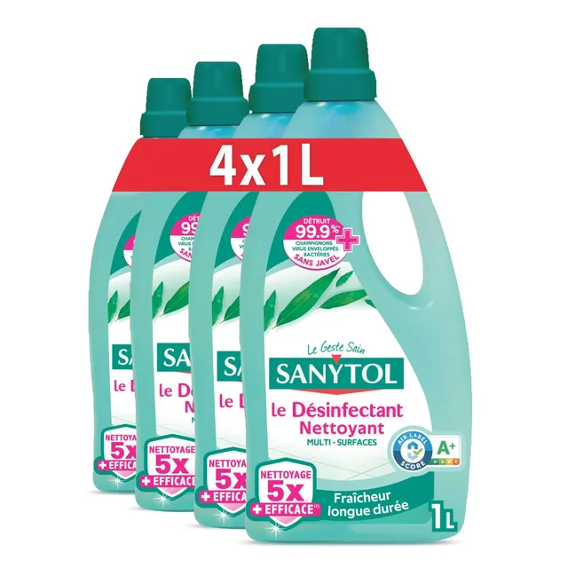 sanytol-d-sinfectant-nettoyant-multi-surfaces-eucalyptus-1l-lot-de-4 image 1