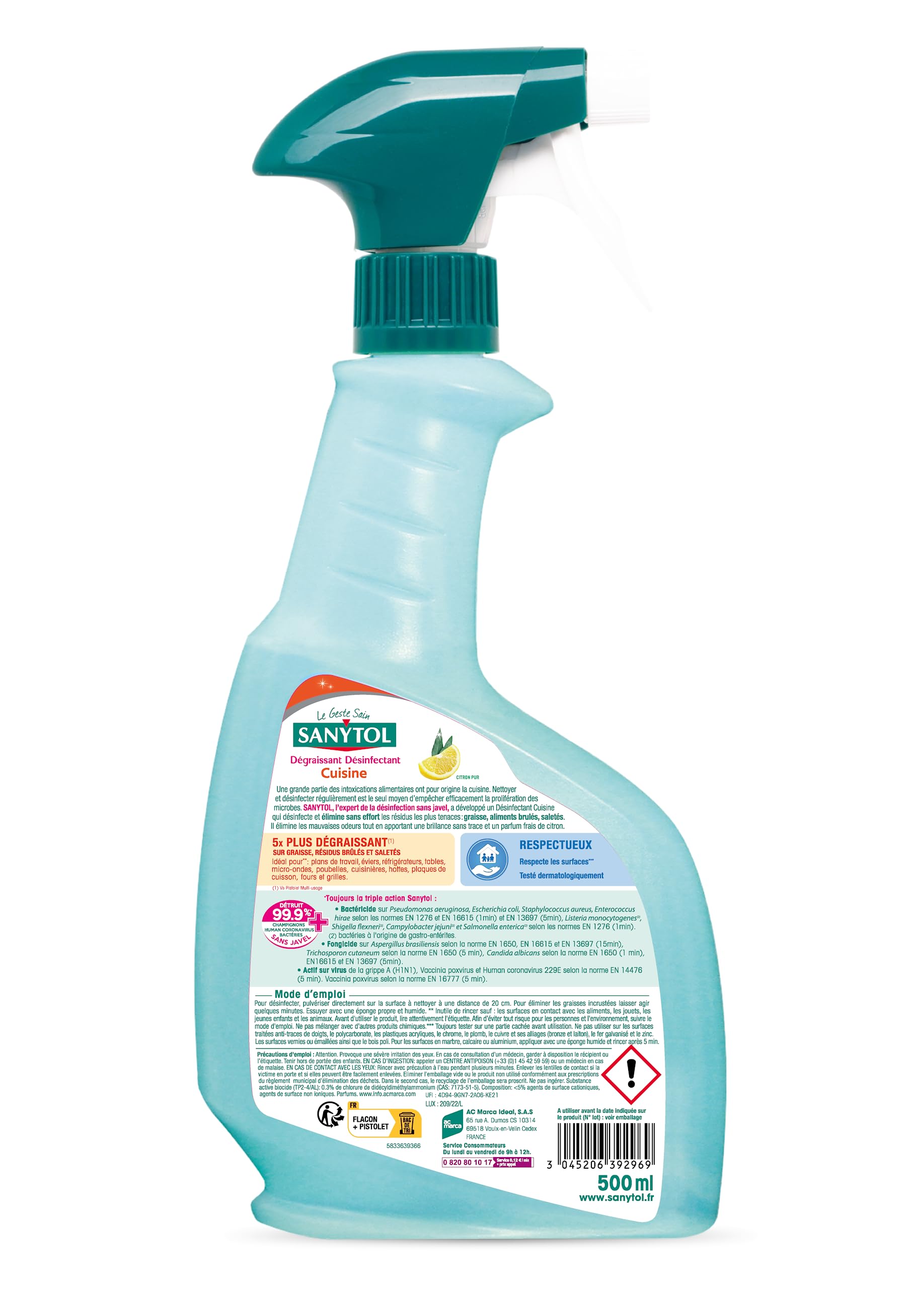 sanytol-cuisine-ultra-d-graissant-d-sinfectant-spray-4-x-500-ml image 3