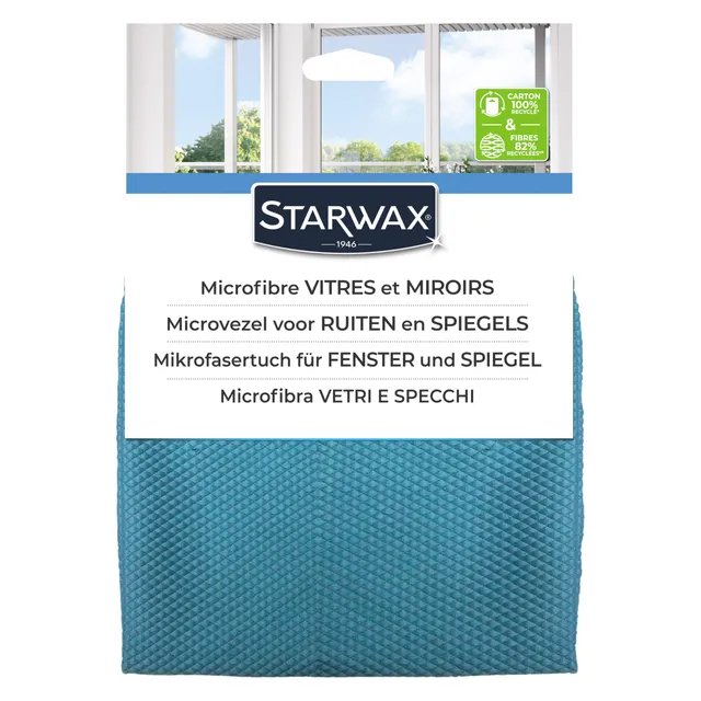 starwax-microfibre-vitres-et-miroirs-nid-d-abeilles-x4-32x36cm image 1