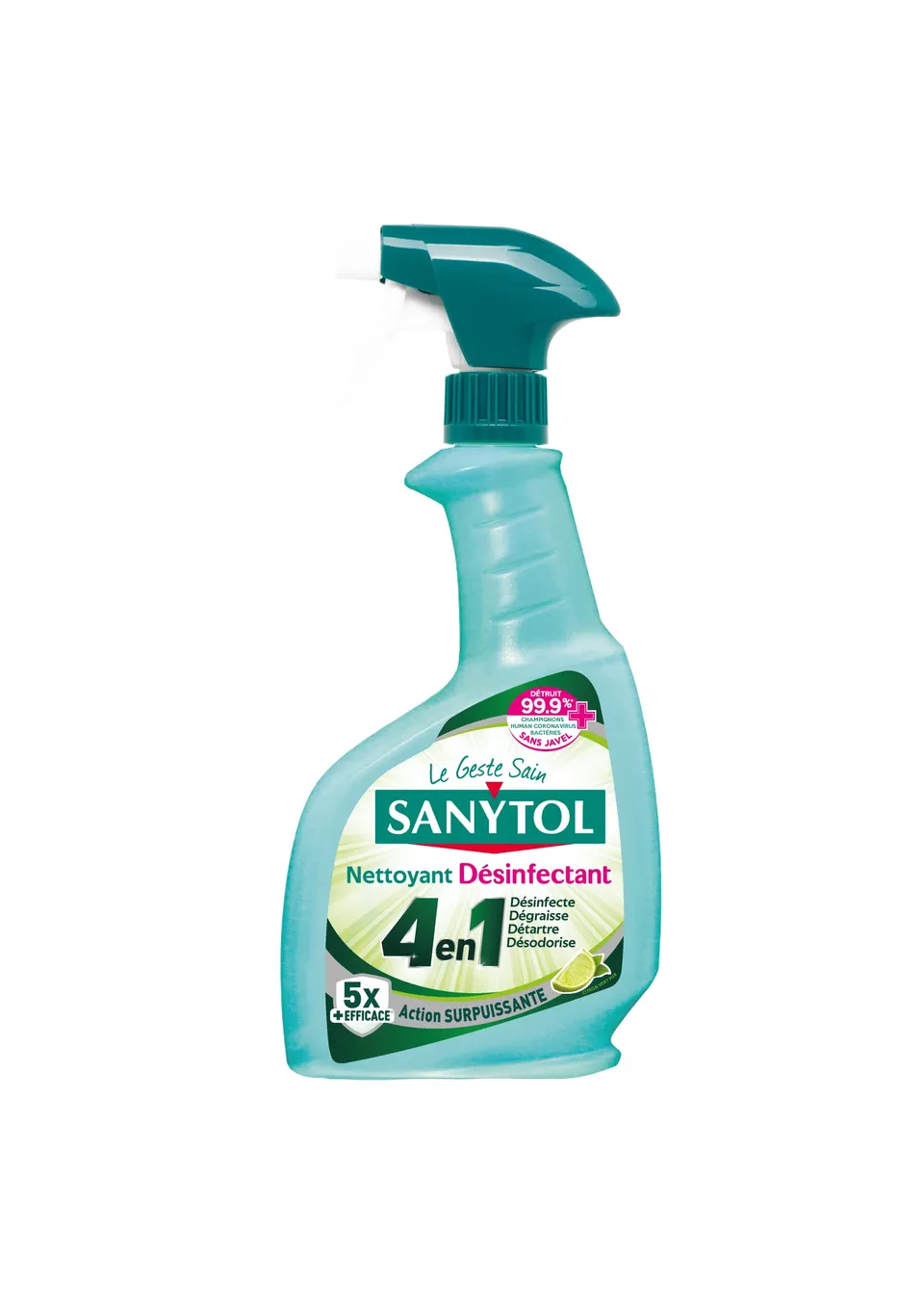 sanytol-nettoyant-d-sinfectant-4-actions-citron-vert-lot-de-4x500-ml image 1